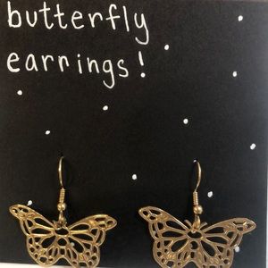 FIRST PURCHASE IS $2 OFF!! gold butterfly earrings